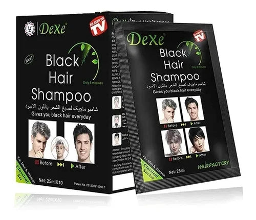 Black Hair Shampoo ® Shampoo cubre canas para hombres y mujeres (pack x10)