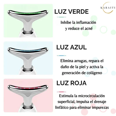 Masajeador facial con  Terapia Led ®