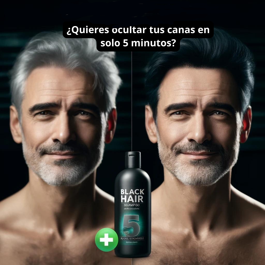 Black Hair Shampoo ® Shampoo cubre canas para hombres y mujeres (pack x10)