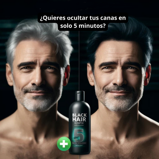 Black Hair Shampoo ® Shampoo cubre canas para hombres y mujeres (pack x10)