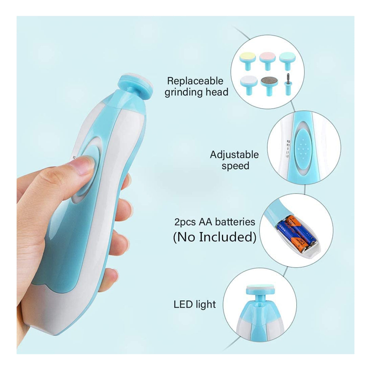 Corta uñas-Lima eléctrica para bebe ®